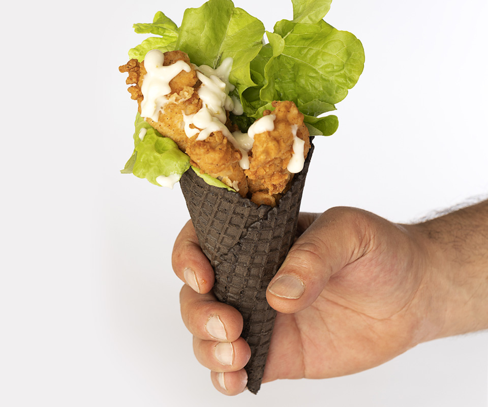 Savoury Options - Black Waffle Cone